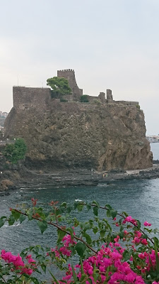 Castle on a rock by the sea Sicily